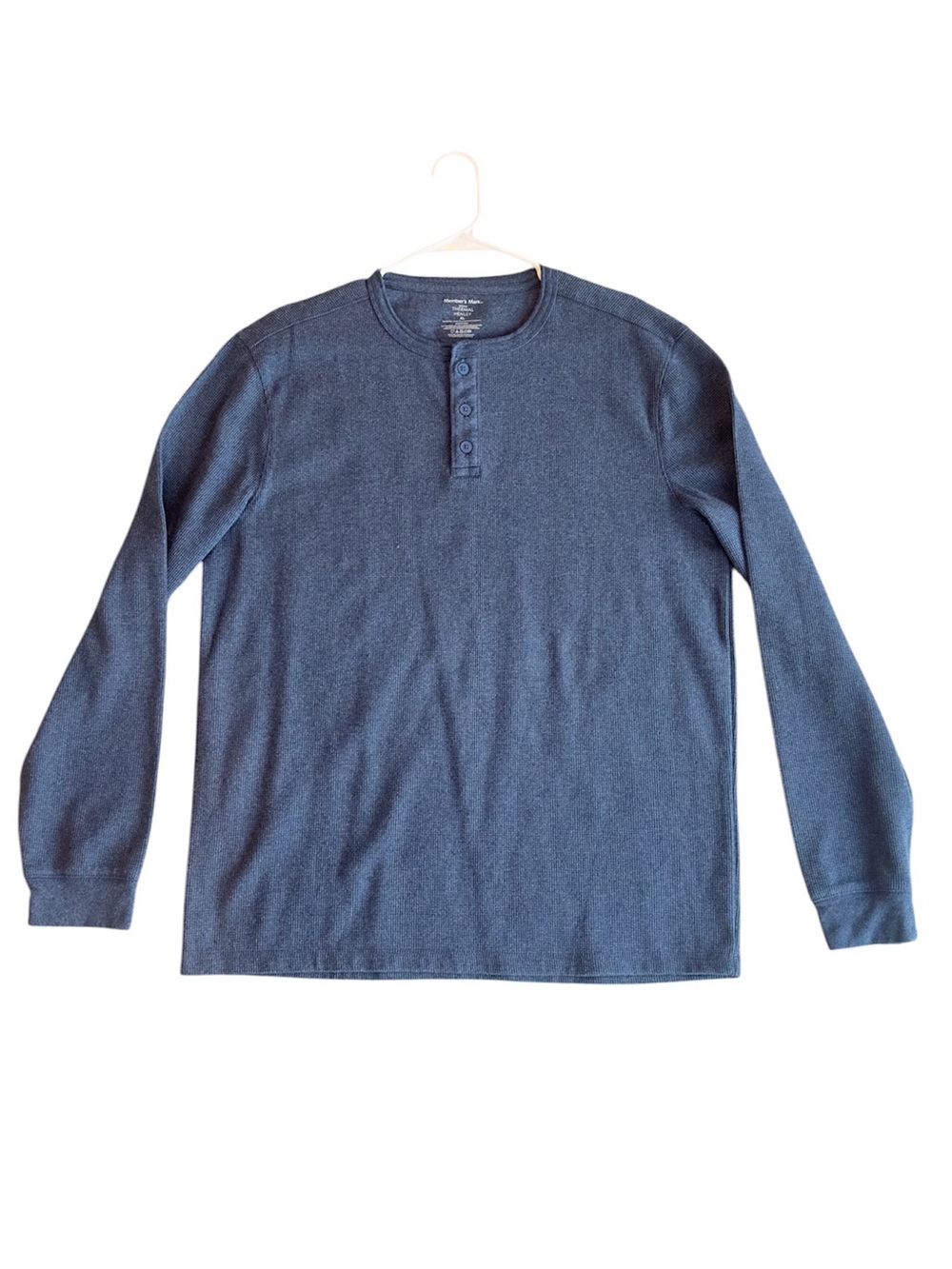 Member’s Mark Men's Long-Sleeve Blue Thermal Henley Shirt